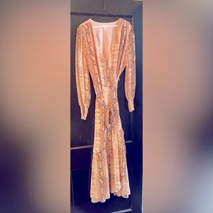 Wrap Dress XL Bar III from Macy’s Pretty pink peach brown and blue snake print